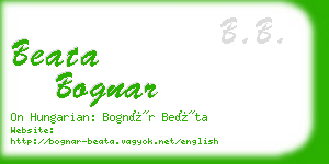 beata bognar business card